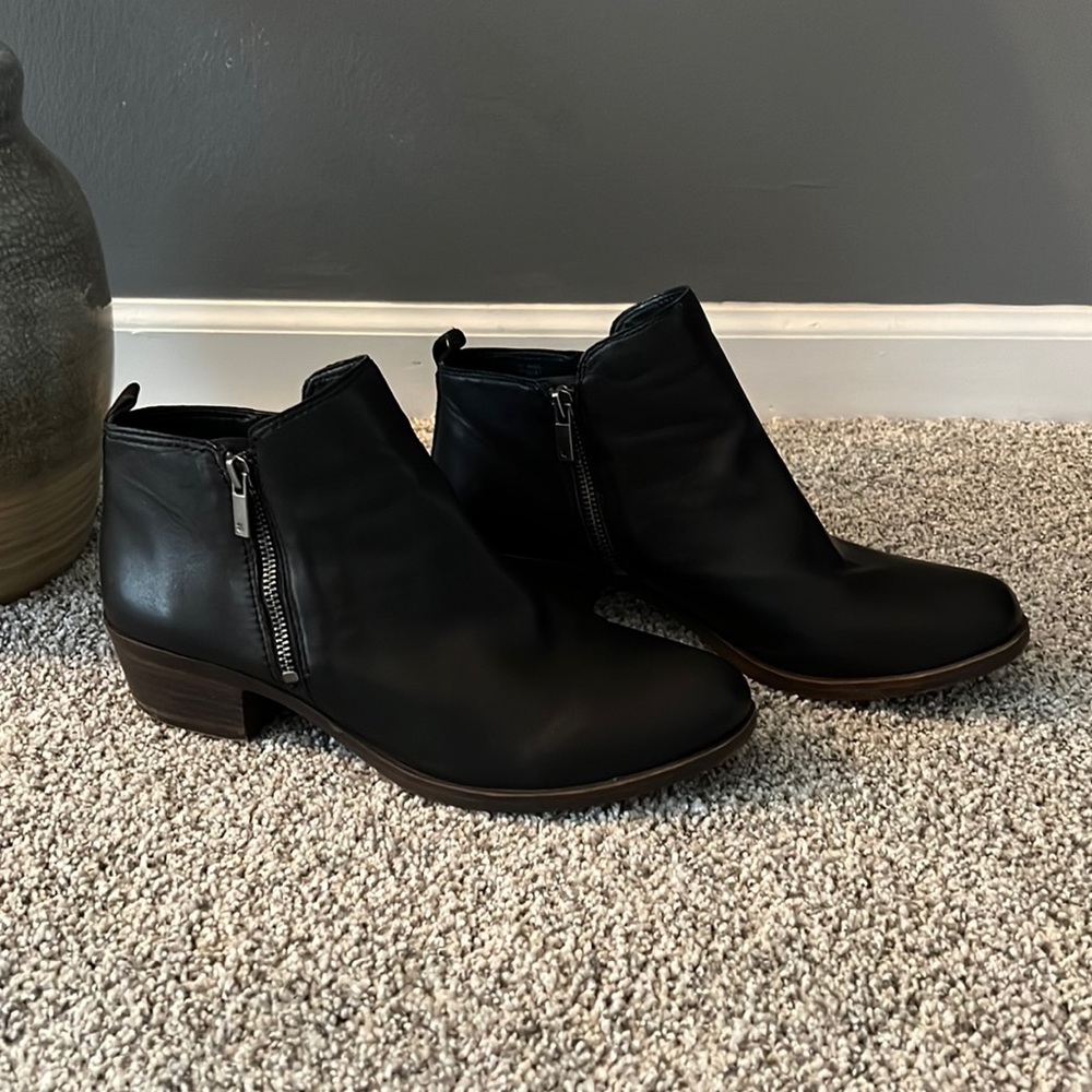 Lucky Brand black leather booties size 11